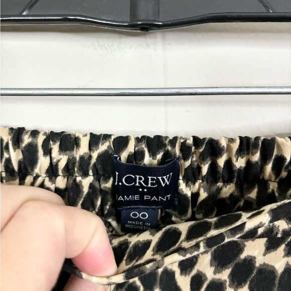 J Crew animal print jamie pant size 00 trouser pull on - Picture 3 of 5